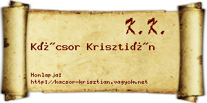 Kácsor Krisztián névjegykártya